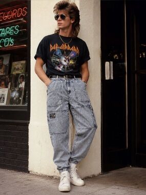Vintage Bugle Boy jeans 
Acid Wash Denim